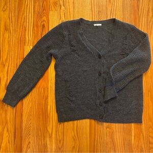 Distressed Ribbed Eclectic Grandpa/Grunge Cardigan Sweater - Women’s L